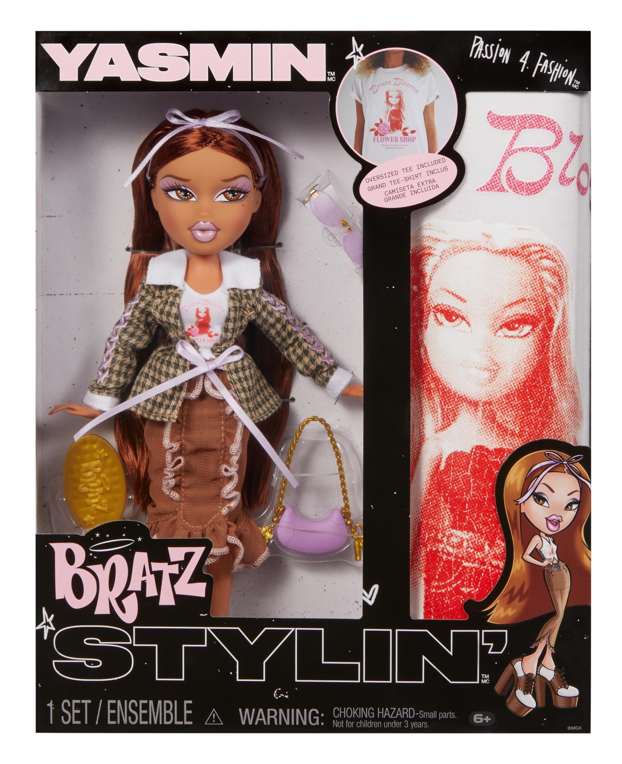 Muñeca Bratz Stylin' Yasmin Con Camiseta Personalizable