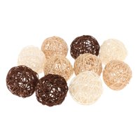 Magideal - 10 Bolas Decorativas De Ratán Para Casa, 3 Colores, Para Colgar En Jarrones, Para Bodas, Halloween, Decoración De Mesa Y Fiestas. 8Cm