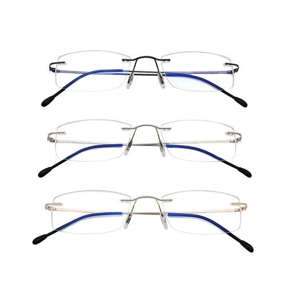 Gafas de Lectura Ryegis Pack de 3 Sin Montura con Protección de Luz Azul