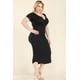 thumbnail image 4 of Vestido Midi Ajustado con Cuello Dividido y Talla Grande, 4 of 5