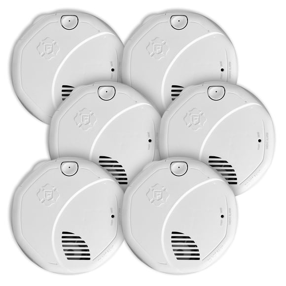Detector de humo First Alert Interconnect Hardwire SM300-AC, paquete de 6