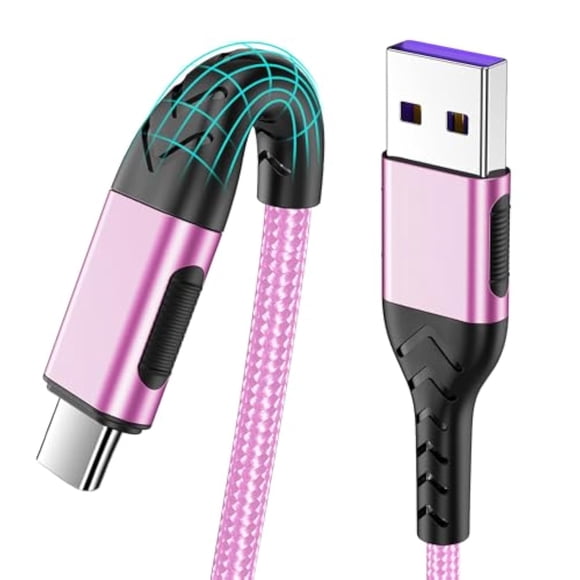 Cable USB‑C Durcord 2 piezas 3 m Rosa Oro de Carga Rápida