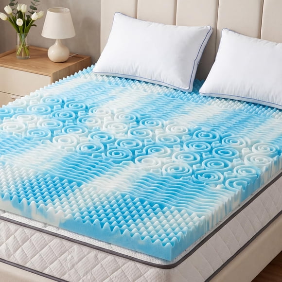 Sobrecolchón DUMOS de 8 cm Gel Refrigerante para Cama Full Azul