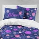 thumbnail image 1 of Juego de cama infantil personalizado Outer Space para niña (edredón o funda nórdica), 1 of 3