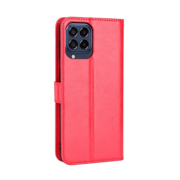 Funda tipo libro para Samsung Galaxy M33 5G, cartera todo‑en‑uno, funda multifuncional con tarjetero y correa de muñeca desmontable