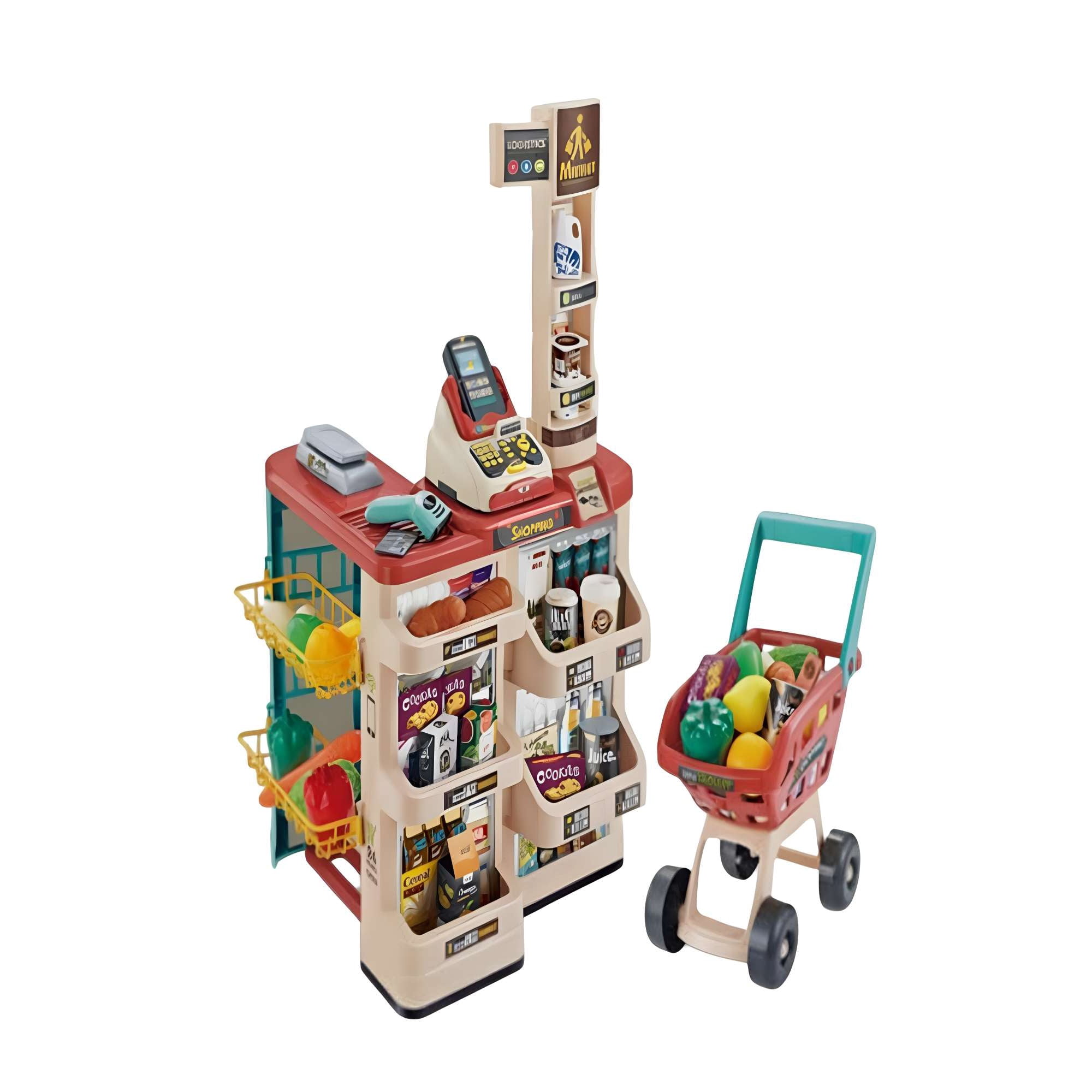 M&l Todo Para El Hogar - Home Market Con Carrito 48 Pzas