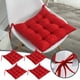 thumbnail image 3 of Xiao Hua Cojín Cuadrado para Silla Juego de 4 Piezas Cojín de Asiento para Interiores con Correa Cojín de Asiento Grueso y Suave Adecuado para Cocina, Comedor, Silla de Oficina Rojo, 3 of 4