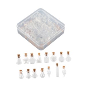 Magideal - 30 Uds Mini Frascos De Botellas De Vidrio Pequeños Viales Pequeñas Botellas De Vidrio Con Corcho Para Decoración De Árbol De Navidad Baby Shower Fiest