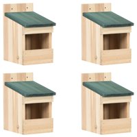 Caja Nido Vidaxl Firwood De Bird Houses Para Montaje En Pared, Paquete De 4