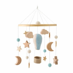 Magideal - Guardería Móvil Cuna Cama Campana Bola De Fieltro Campanas De Viento De Madera Decoración Colgante Decoraciones De Guardería Dormitorio De Bebé Carill Estilo D