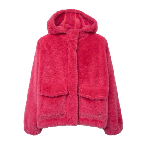 Pillin - Polerón Niña Peludo Suave Rosado Oscuro