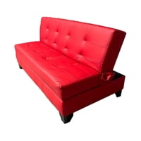 Muebles Hvm - Futon Baul Patagonia Rojo Pu 3 Cuerpos Pmadera
