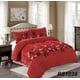 thumbnail image 1 of Cobertor de Invierno de Plush y Chiporro 2 Plazas Rojo Flores, 1 of 1
