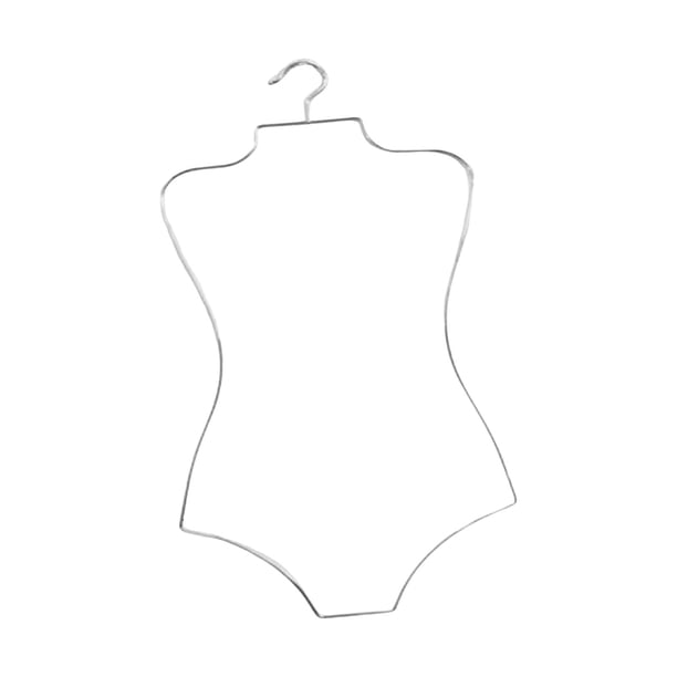 Colgador de exhibición con forma de cuerpo de alambre, Bikini, traje de baño, soporte para vestido, traje de baño, estante de Metal para niños, niñas, Argén
