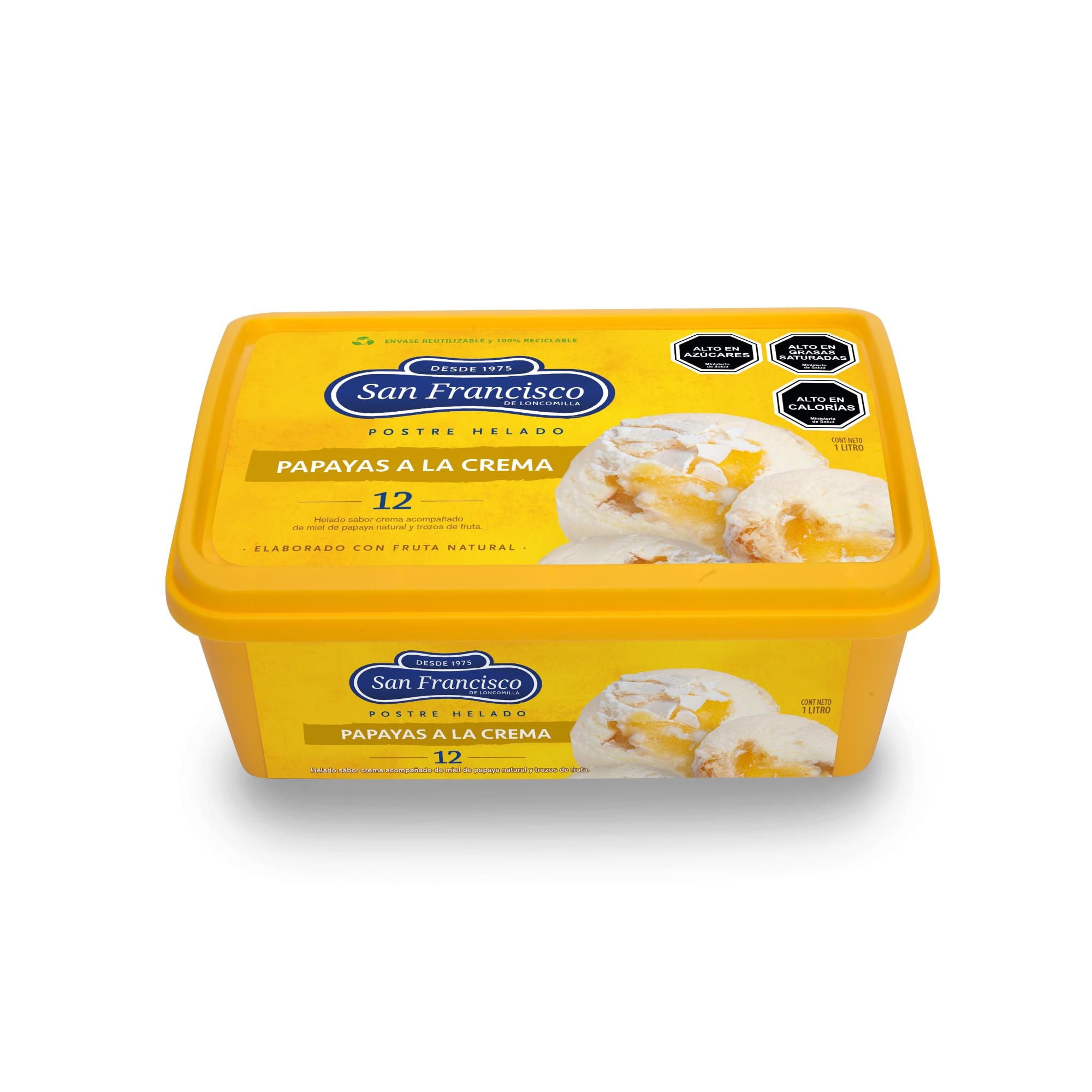 Helado Papayas A La Crema Cassata 1 L San Francisco