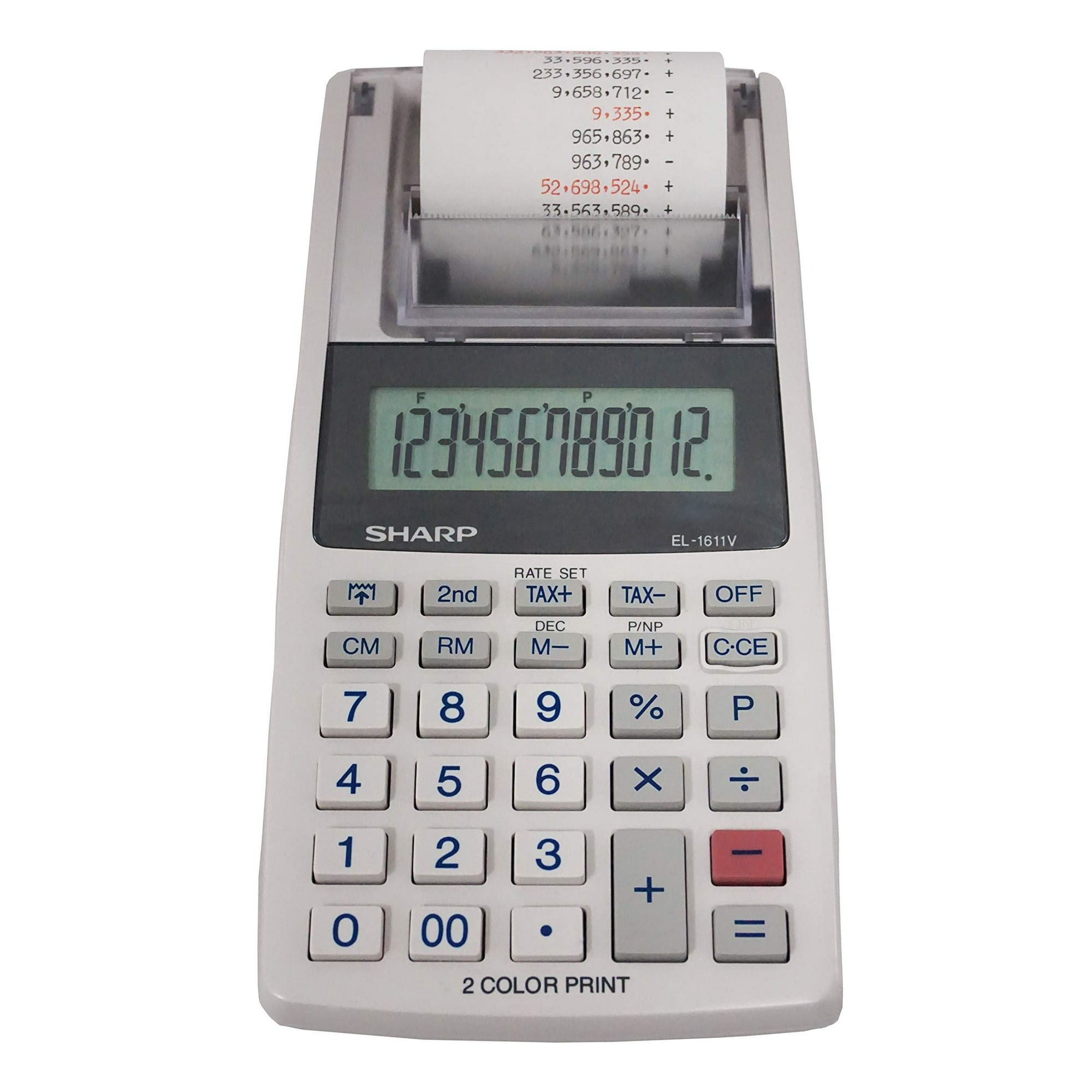 Calculadora De Impresión Sharp El-1611v Pantalla Lcd De 12 Dígitos
