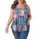 thumbnail image 1 of Agnes Orinda Women's Plus Size Boho Tank Tops Sin Mangas con Cuello Redondo Plisado Dobladillo Curvado Casual de Playa Camiseta Flowy 4X Azul Marino, 1 of 6