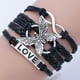 thumbnail image 1 of Handmade Leather Bracelet with Love and Butterfly Design - Perfect Gift for Men and Women, 1 of 5