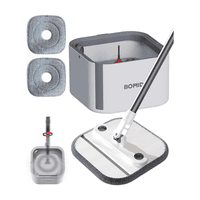 Bomidi Trapero Giratorio Con Balde Escurridor 2 Mopas Blanco