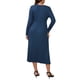 thumbnail image 3 of INSPIRE CHIC Vestidos de maternidad para mujeres, botón plisado, tejido de punto, manga larga, sesión de fotos, vestido maxi de embarazo, 2XL azul, 3 of 6