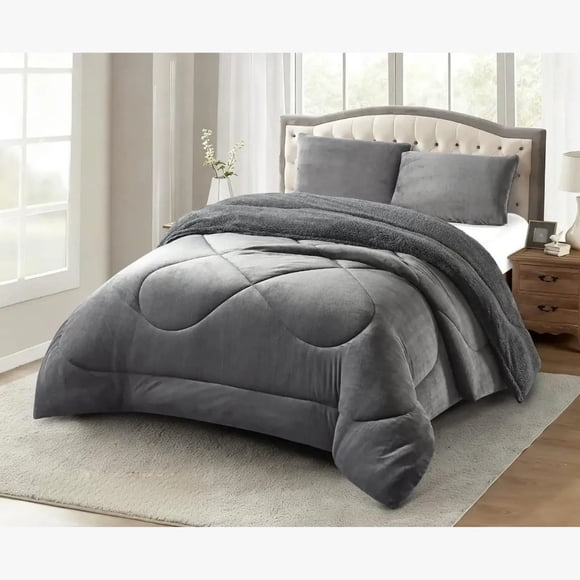 Cobertor Plumón Invierno Liso Cama 2 Plazas Cubre Cama Liso - GRISS.