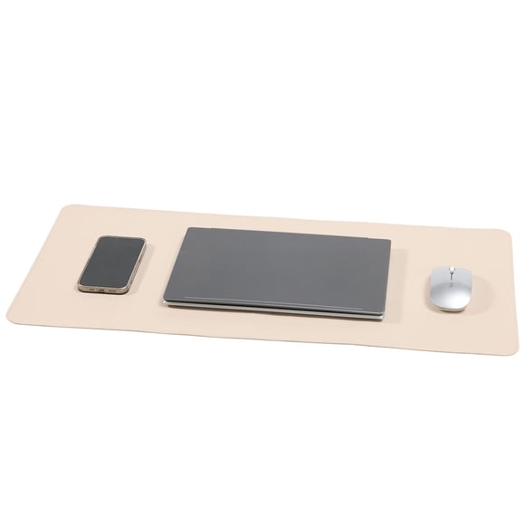 Alfombrilla de escritorio Wolaile 69x33 cm cuero PU beige