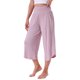thumbnail image 4 of Pantalones Capri de Pierna Ancha de Rayón para Mujer de INSPIRE CHIC con Cintura Alta, Dobladillo Dividido Curvado y Bolsillos X-Large Rosa, 4 of 6