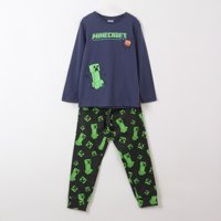 Pijama Manga Larga Niño Tnt Creeper Azul Minecraft