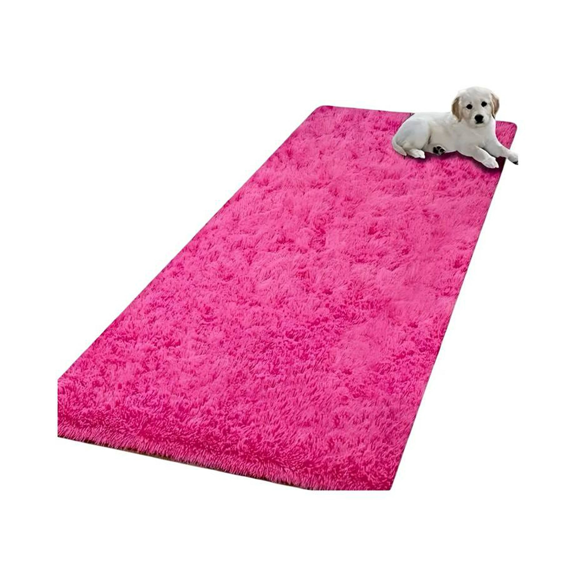 Fei Ya - Alfombra Peluda Pasillera Liviana 70x150 Ultra Suave Fucsia