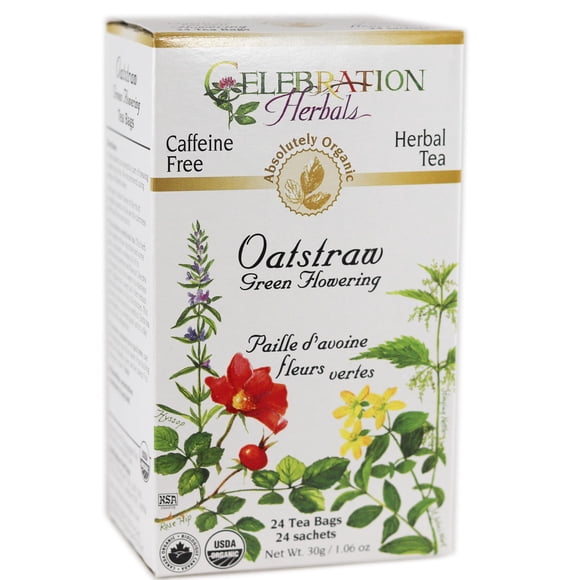 Té de hierbas orgánico de paja de avena Celebration Herbals – 24 sobres