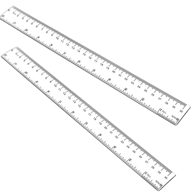 Regla EACOZY 30 cm de plástico transparente – Pack de 2