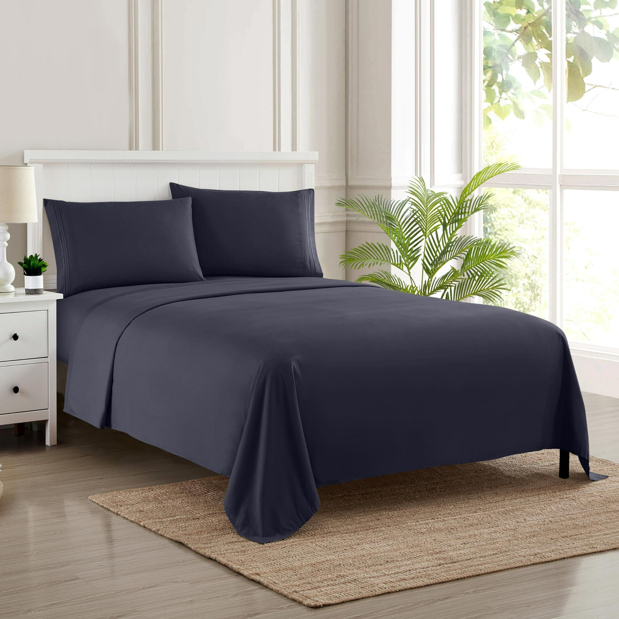 Juego De Sábanas Sweet Home Collection 1800 Supreme Twin Navy