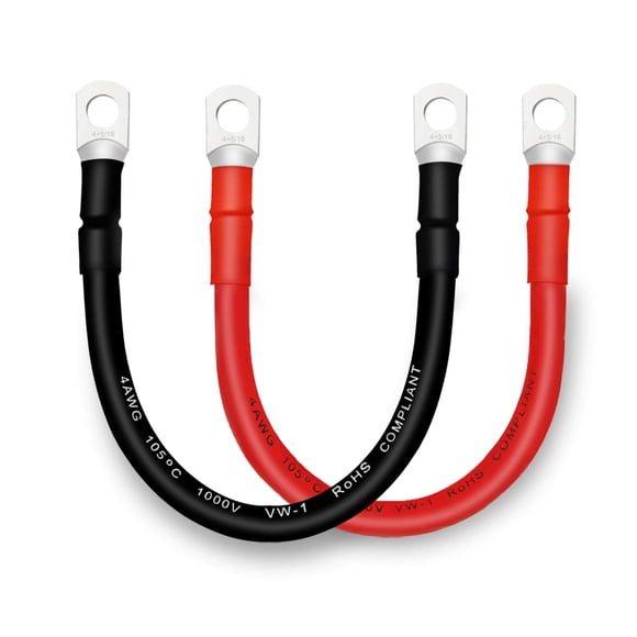 Cable de batería QIATOL 4 AWG cobre 30 cm (2 unidades)