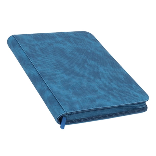 Carpeta organizadora resistente de 9 bolsillos, contenedor protector con cremallera, para colección de cartas, álbum de cartas coleccionables premium para juegos de cartas TCG MTG. Azul