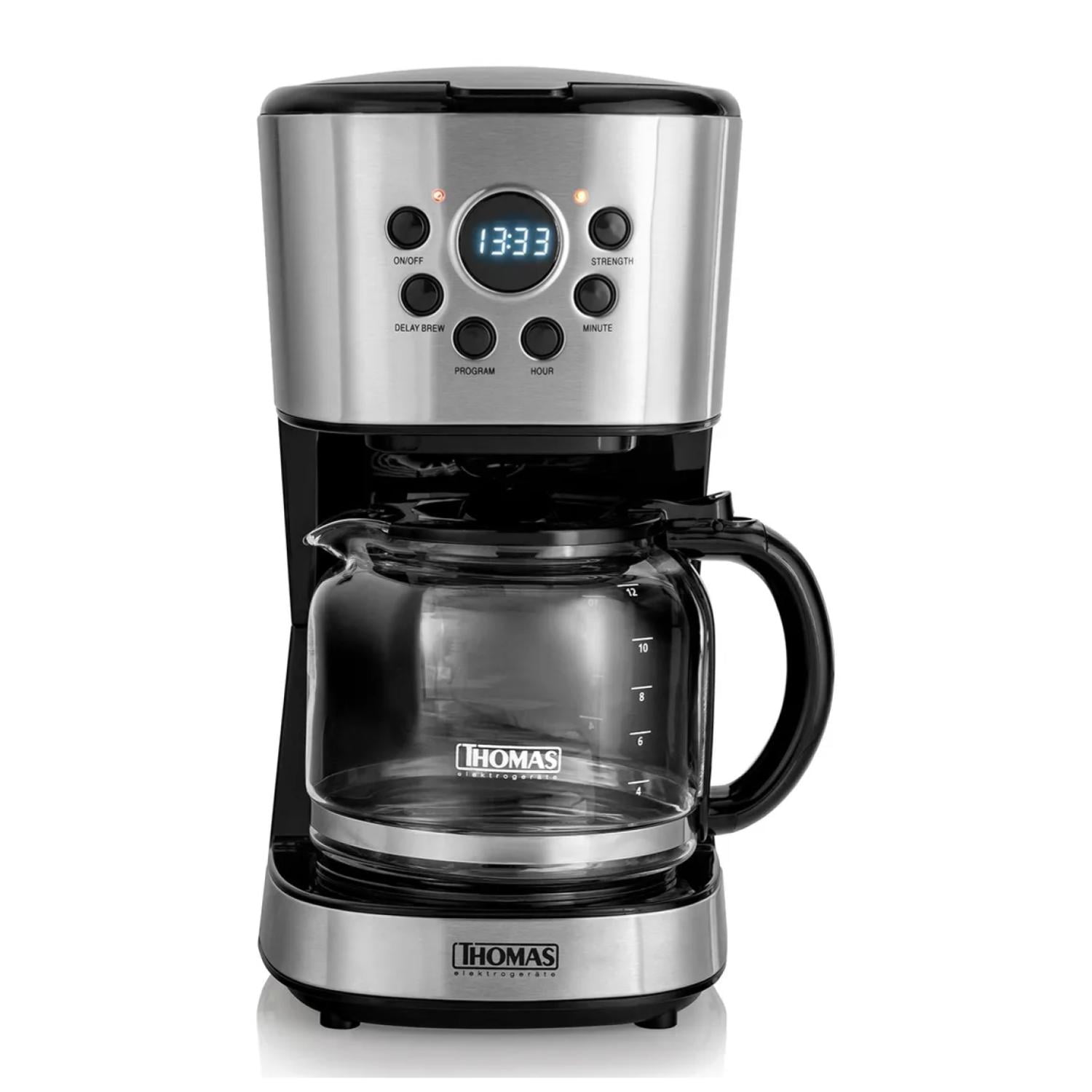Thomas - Cafetera Electrica 1.8l 900w Jarra De Vidrio Th-141