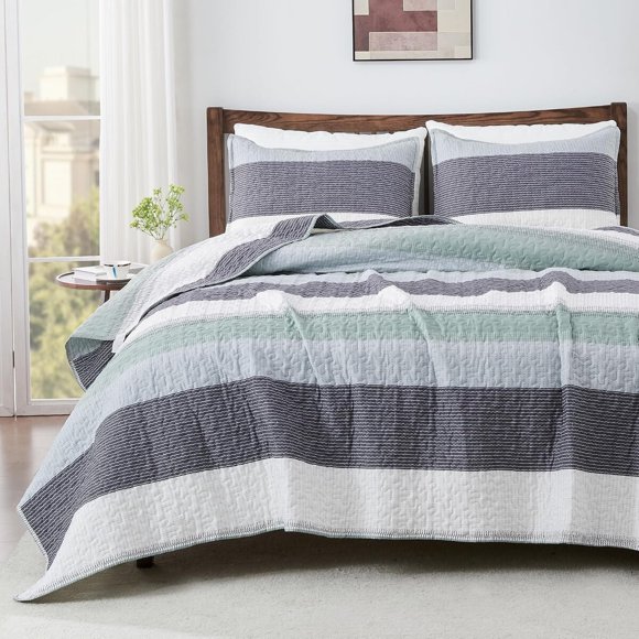 Cubrecama Andency Quilt 3 Piezas Rayado Poliéster