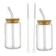 thumbnail image 3 of Vaso De Vidrio Para Beber Con Tapa De Bambú Y Pajitas De Vidrio Cerveza, Tazas De Café Con Hielo 350ml, 3 of 3