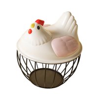 Bothyi - Cesta Para Huevos De Gallina, Bonita Cesta De Alambre De Metal Para Guardar Huevos De Gallina Para Encimera, Con Rayas Rosas Y Negras