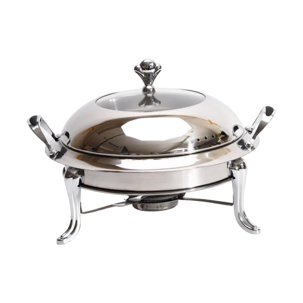 Bandeja para calentar alimentos, plato para frotar, multiusos con estante, olla caliente Shabu Shabu, estufas de Alcohol para acampar, olla común para Plata