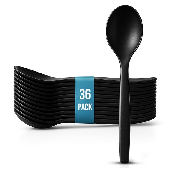 Cucharas para servir C&S Event Supply Co. Plástico negro x10 (36)