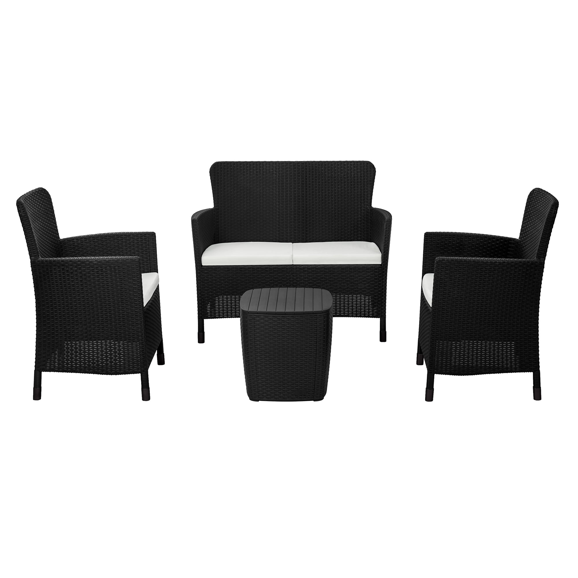 Juego Terraza Capri Comfort Café Tipo Rattán Mq Qrubber