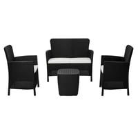 Juego Terraza Capri Comfort Café Tipo Rattán Mq Qrubber