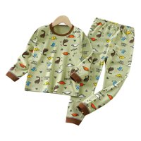 Kivara - Pijama Niño Infantil Manga Larga Algodon Verde Con Dinos Multicolor 24