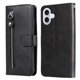 thumbnail image 1 of Funda tipo cartera para iPhone 17 con bolsillo con cremallera y ranuras para tarjetas – Función de soporte Negro, 1 of 5