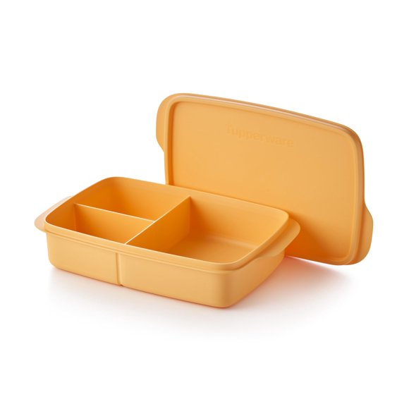 Fiambrera Tupperware Lunch‑It Portion & Go 1 L Naranja apta para lavavajillas sin BPA