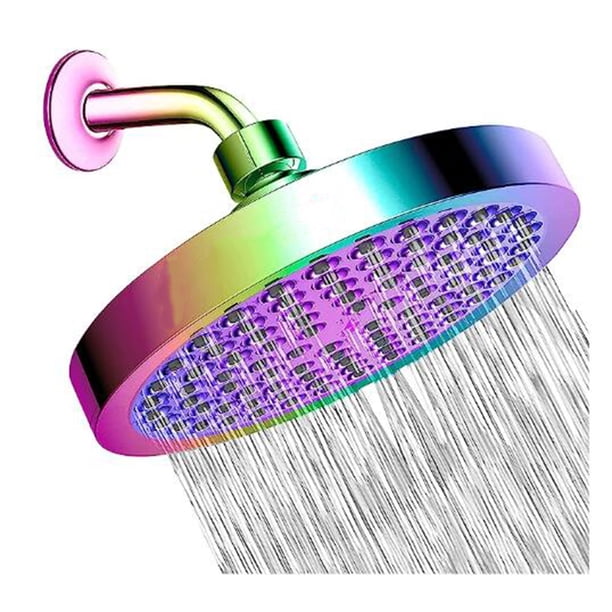 Cabezal De Ducha - Ducha De Alta Presión De Aspecto Moderno Y Lujoso Instalación En 1 Minuto Sin Herramientas Cabezal De Ducha Ajustable De Repuesto Para El Baño (laser Rainbow, Redondo De 6 Pulgadas)