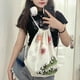 thumbnail image 1 of Retro Puppy Printed Canvas Backpack Casual Women Fashion School Gym Drawstring Bag String Knapsack School Back Pack Storage Bags, 1 of 3