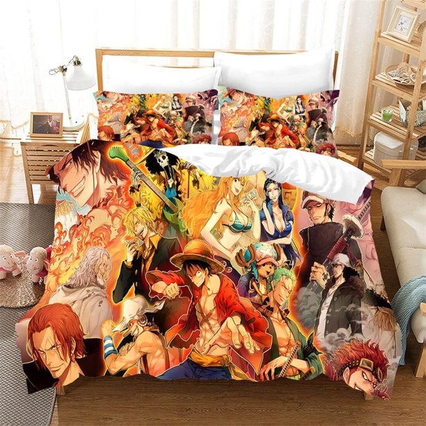 Anime Pattern Duvet Cover Bedding Set Pillowcase 3-Piece Bedding Set