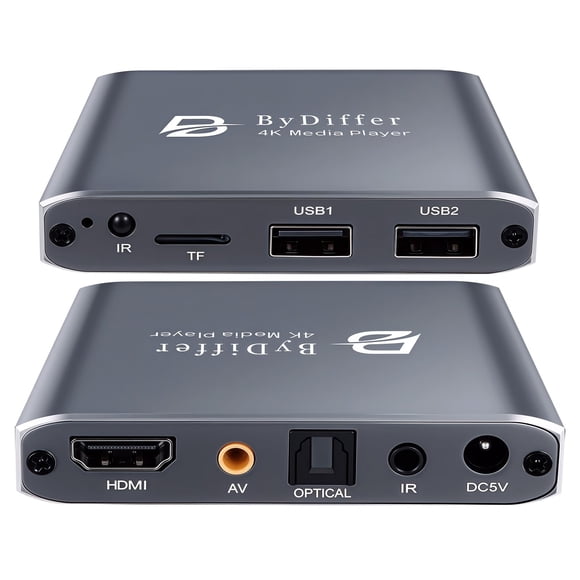 Reproductor multimedia digital 4K HD Fnetic gris con H.265/HEVC