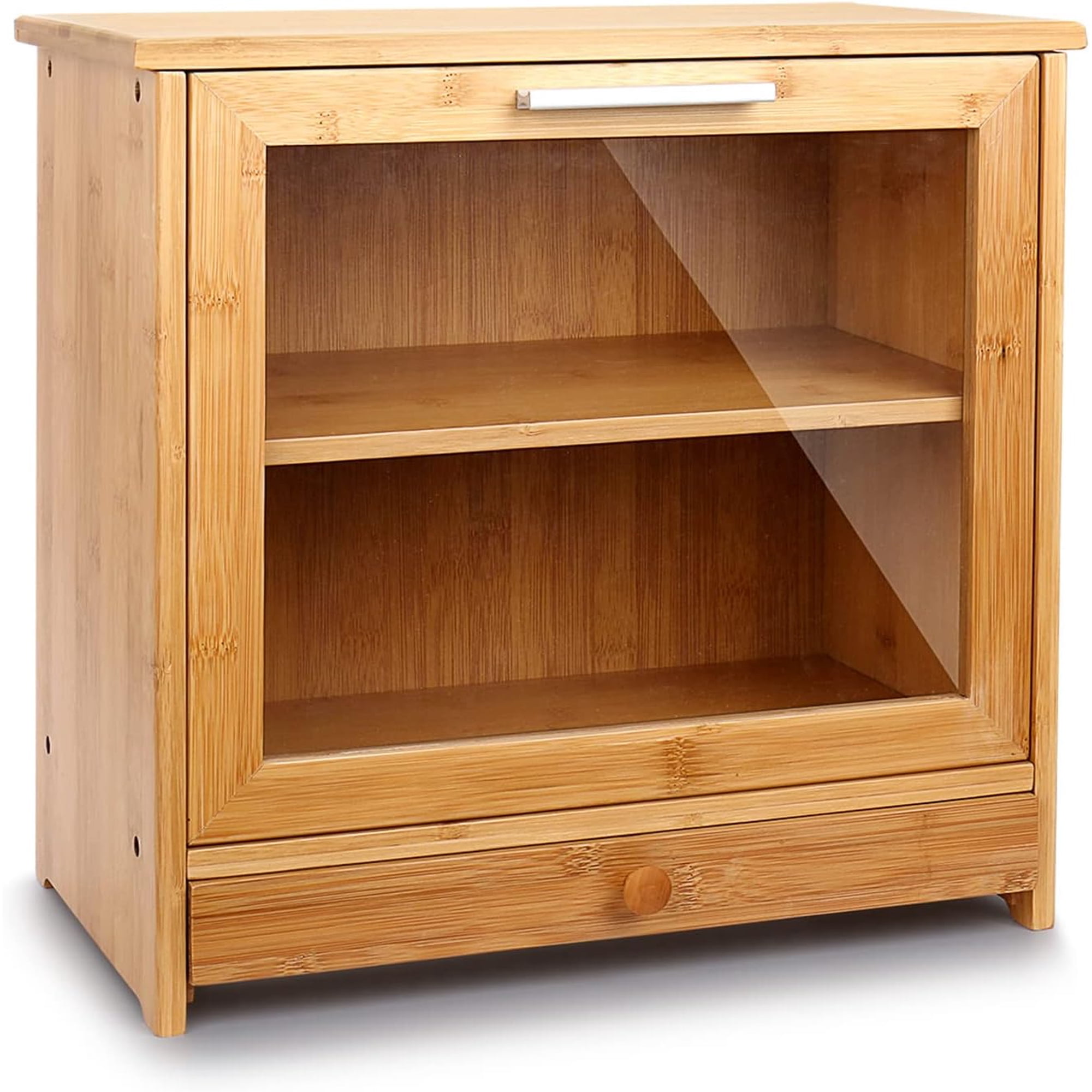 Wakshome - Panera Grande De Bambú Para Encimera De Cocina Contenedor De Pan De 2 Niveles